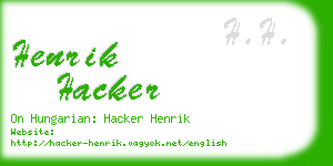 henrik hacker business card